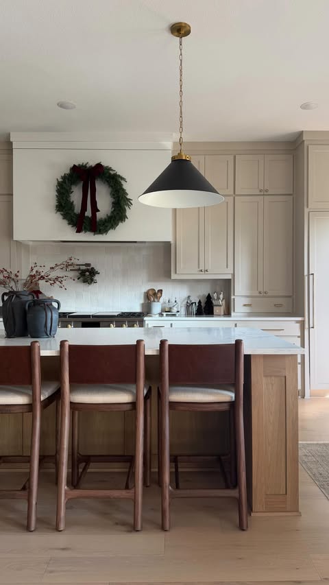 Instagram post by @transitionalmodernhome for Denver Modern. Caption reads: Washable seating, Italian leather, brass details…a....