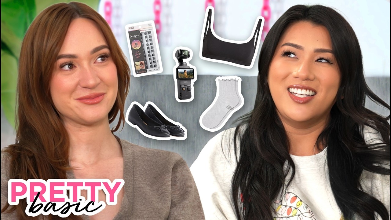 YouTube post by @prettybasicpodcast for Simon & Schuster. Caption reads: Things We Find Chic + Our Christmas Traditions –....