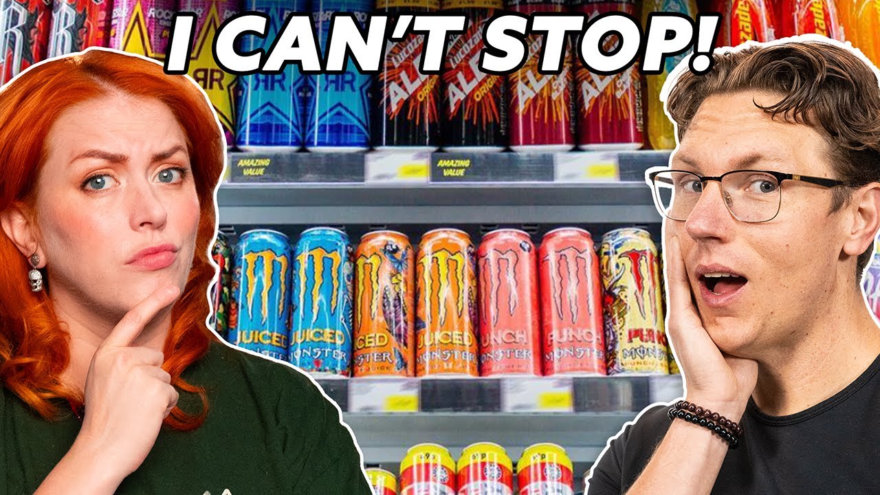 YouTube post by @ahotdogisasandwich for Mythical. Caption reads: Am I Drinking Too Many Energy Drinks? ft. Emily....
