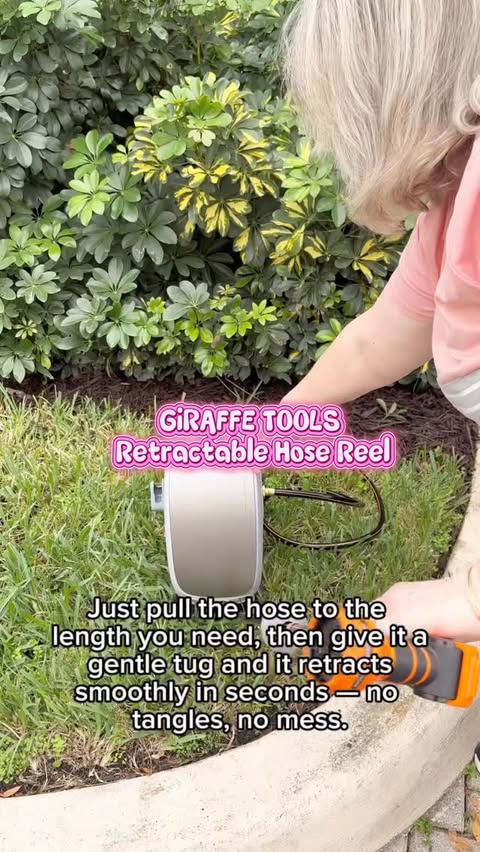 Instagram post by @moonstendesign for Giraffe Tools. Caption reads: [...] damage. No tangled hoses. 🌿

The Giraffe....