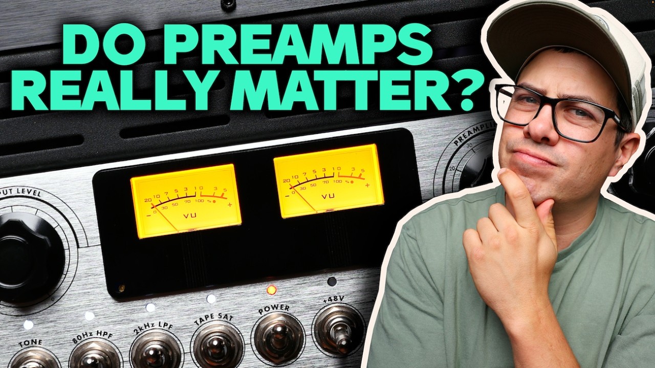 YouTube post by @spinlightstudios for Safari Pedals. Caption reads: Do Expensive Preamps Really Matter?.