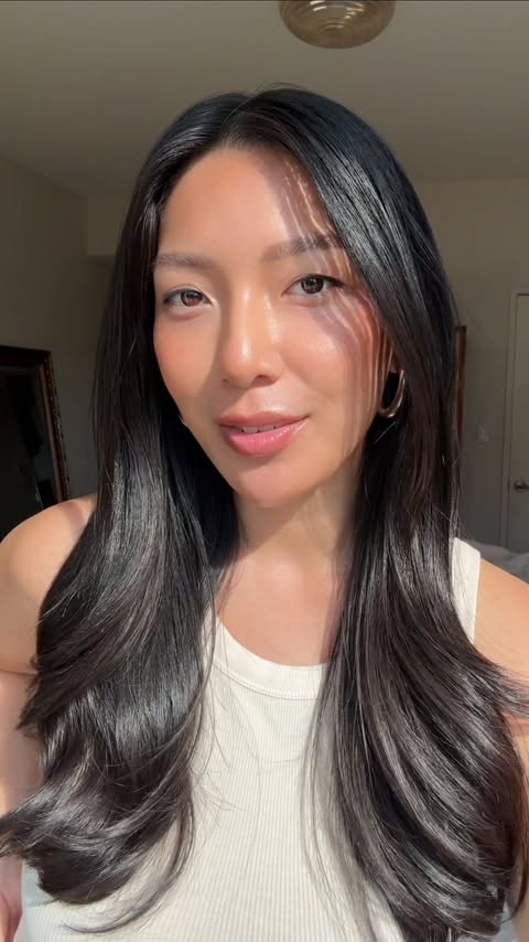 Instagram post by @stephhjelmeseth for Aveda. Caption reads: Shiny hair always out the house with @aveda....