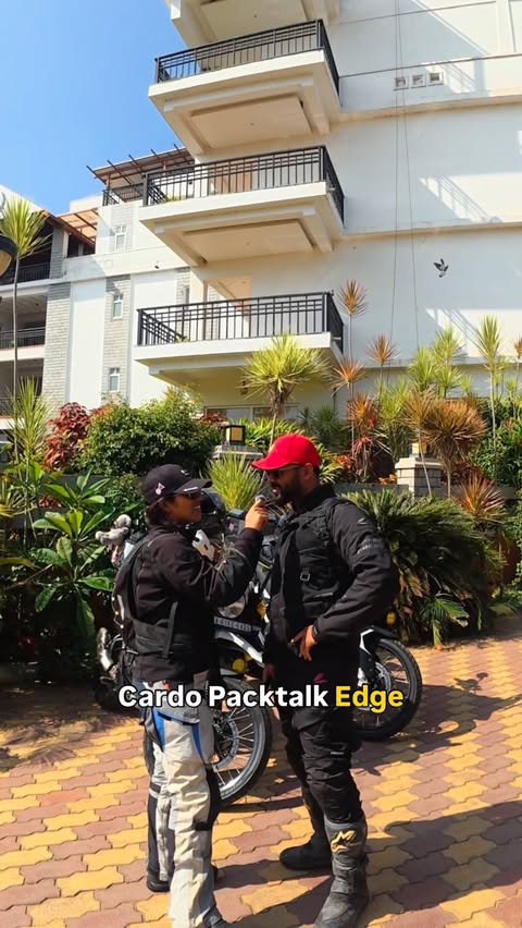 Instagram post by @amogh_gowda for Cardo Systems. Caption reads: 630 km from Bangalore to Goa for....