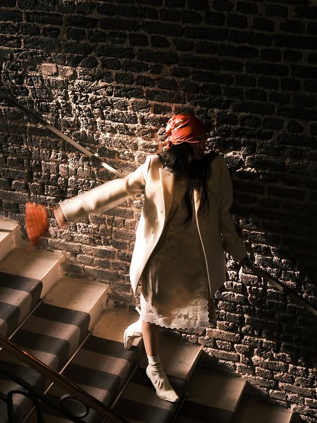 Instagram post by @iamhearte for Lacoste. Caption reads: Right on the @lacoste rhythm 🧡 #PFW....