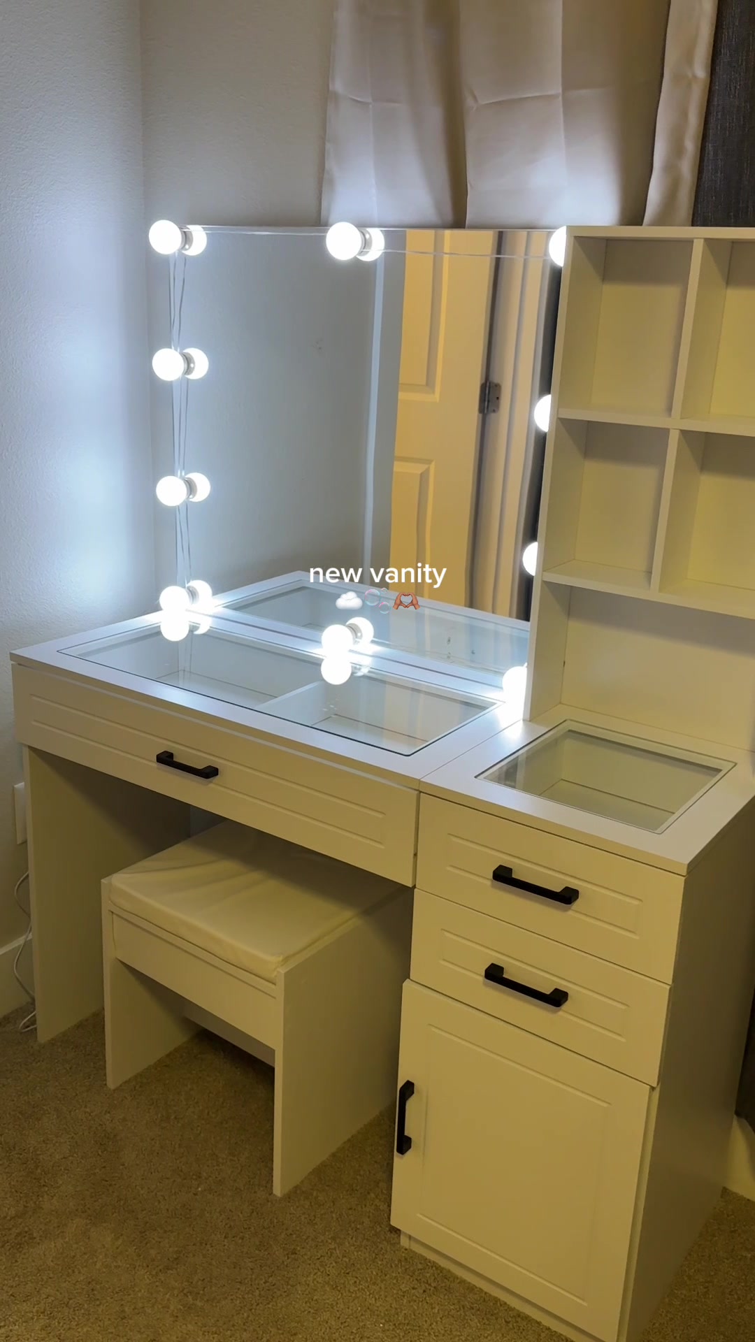 TikTok post by @lexi.rene14 for Vabches. Caption reads: [...] #girlythings #vanitysetup #ttshopfinds....