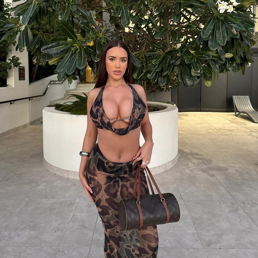 Instagram post by @gabrielleemccarthy for Fashion Nova. Caption reads: [...] too much for a Tuesday? @FashionNova.