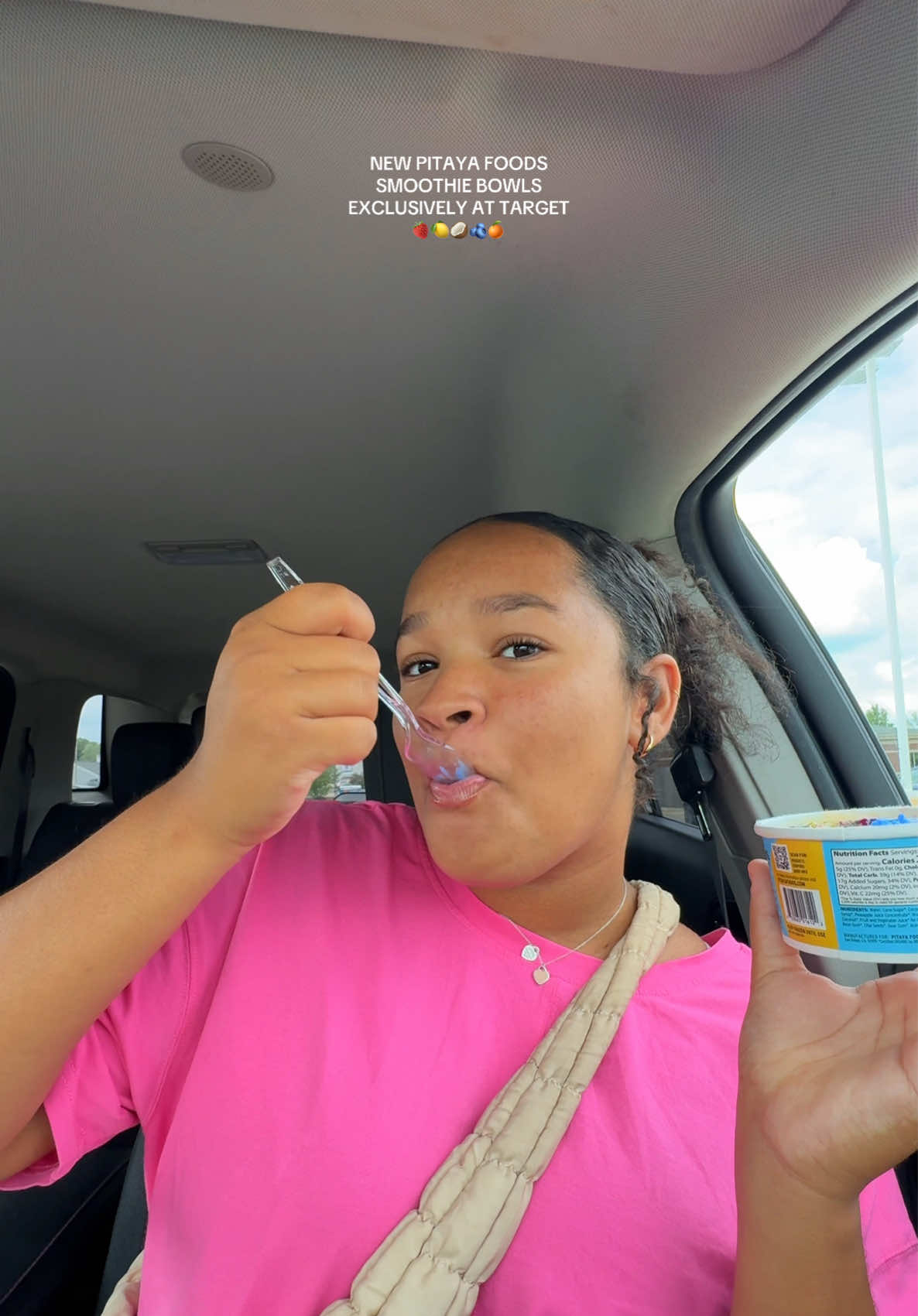 TikTok post by @octaviasyd for Pitaya Foods. Caption reads: Definitely adding to my summer essentials....