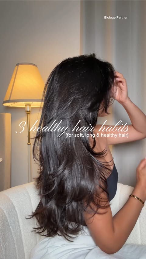 Instagram post by @paox33 for Biolage. Caption reads: [...] healthiest hair ✨ little heads up… my....