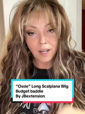 TikTok post by @missgiad for JBSelect4U. Caption reads: “Ossie” Long Scalpiana Wig by @JBextension in the....