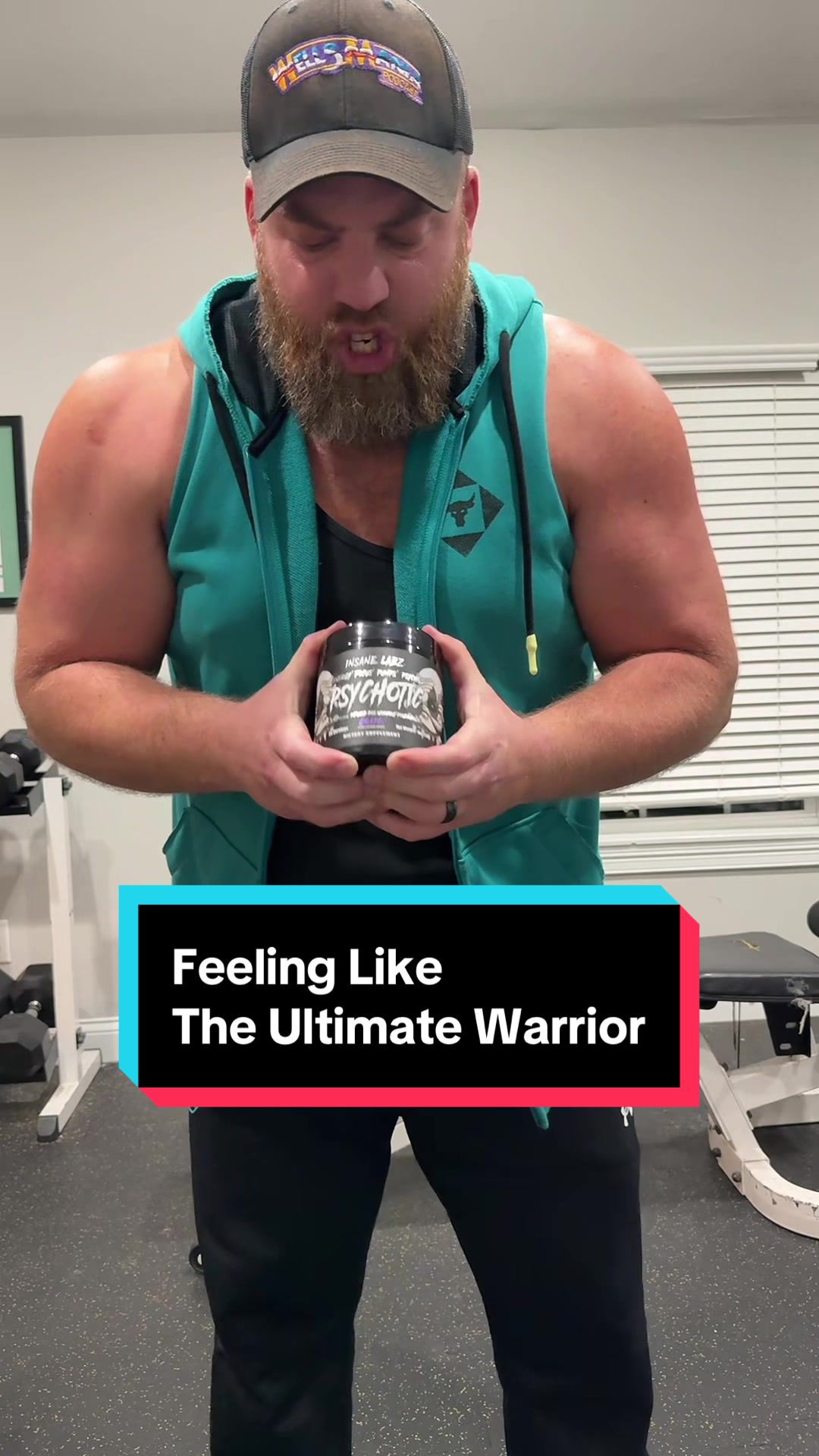 TikTok post by @wellsmania for Insane Labz. Caption reads: Feeling Like The Ultimate Warrior With @Insane....