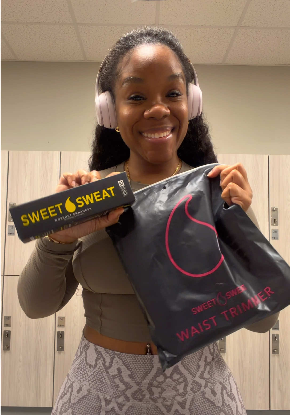 TikTok post by @braiderbae for Sweet Sweat. Caption reads: @Sweet Sweat with the waist trimmer and gel! [...].