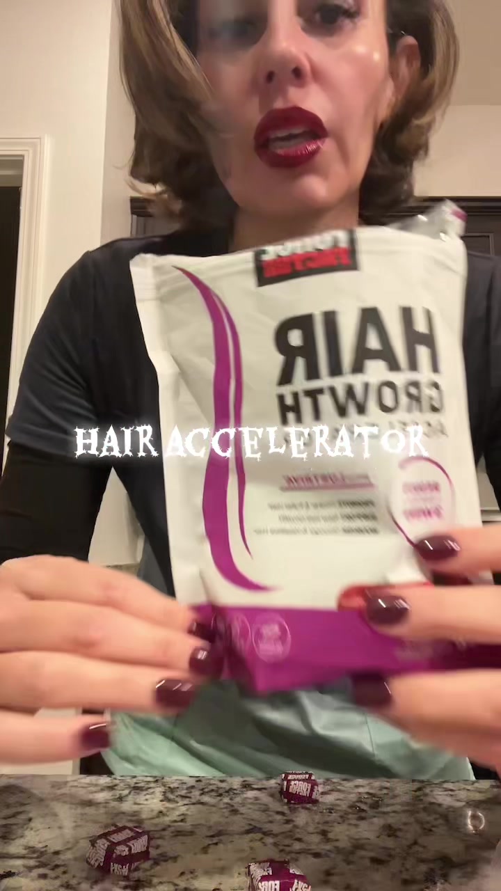 TikTok post by @lowkeymarline for Force Factor. Caption reads: [...] #hairsupplement @Force Factor.