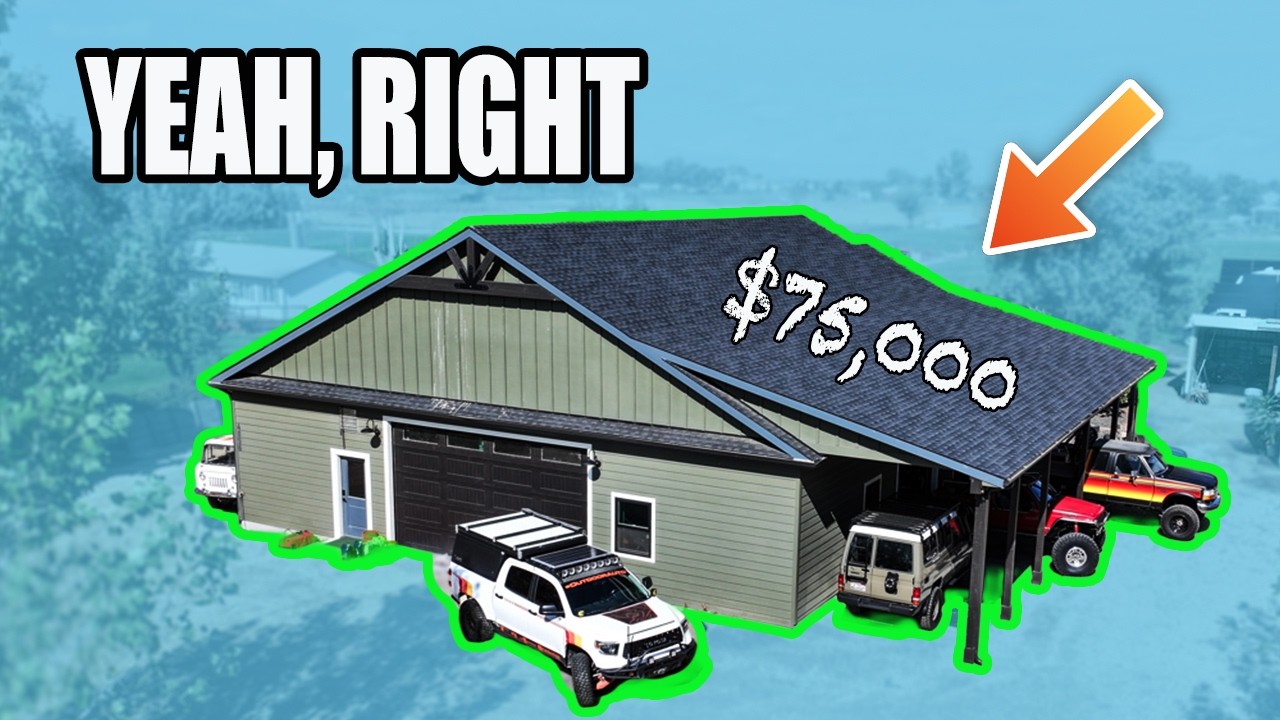 YouTube post by @OutdoorAuto for – ICECOFREEZER. Caption reads: Every Barndominium Video is a Lie - Shop Tour &....