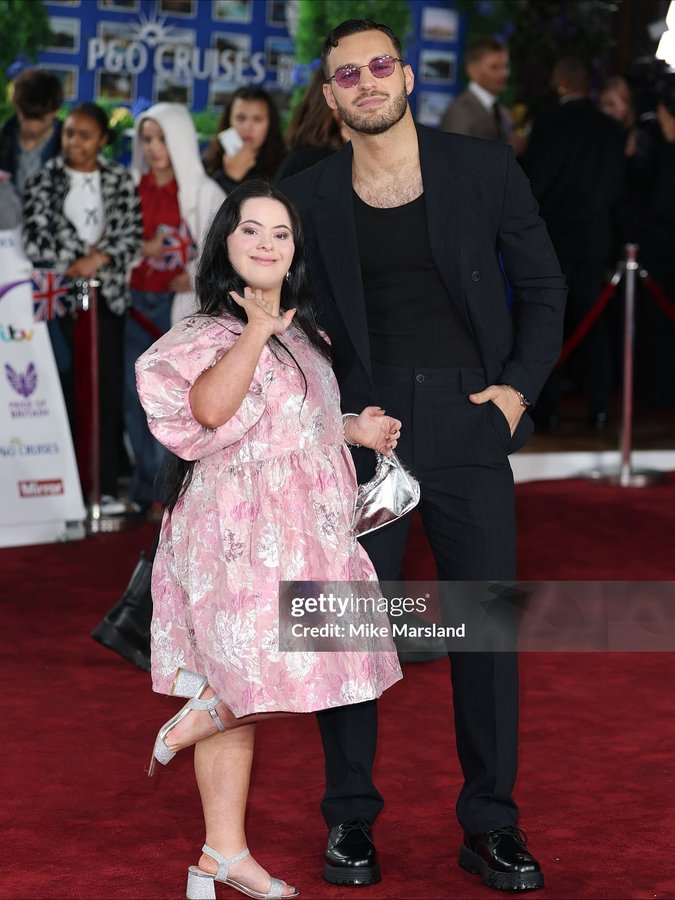 Instagram post by @elliejg16_zebedeemodel for Sister Jane. Caption reads: What a privilege to attend the @prideofbritain....