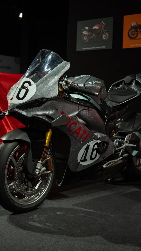 Instagram post by @iam.nadinewimmer for Ducati. Caption reads: Bikes aren’t art? then explain me this @ducati *ad....