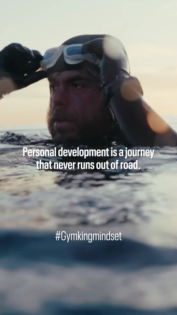 Instagram post by @rossedgley for Gym King. Caption reads: Mindset #7 - Personal development is a journey....