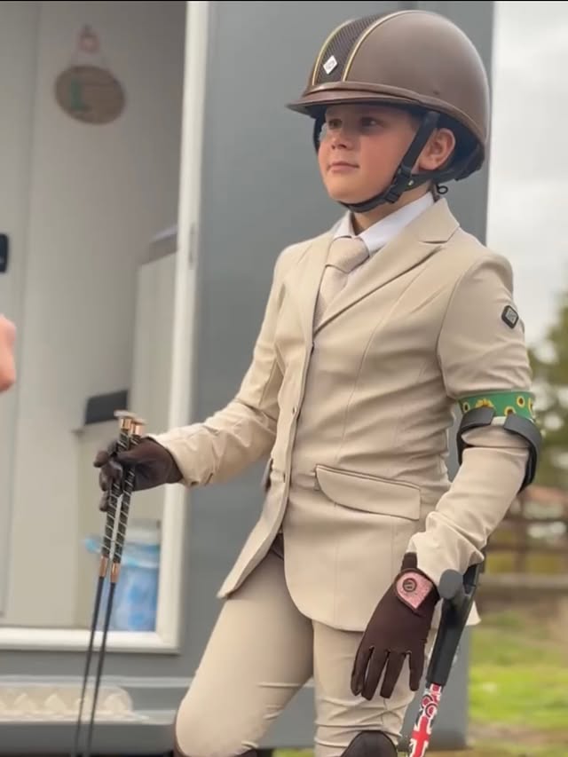 Instagram post by @panaero_and_peppers_adventures for Charles Owen. Caption reads: [...] leading brand in equine safety wear....