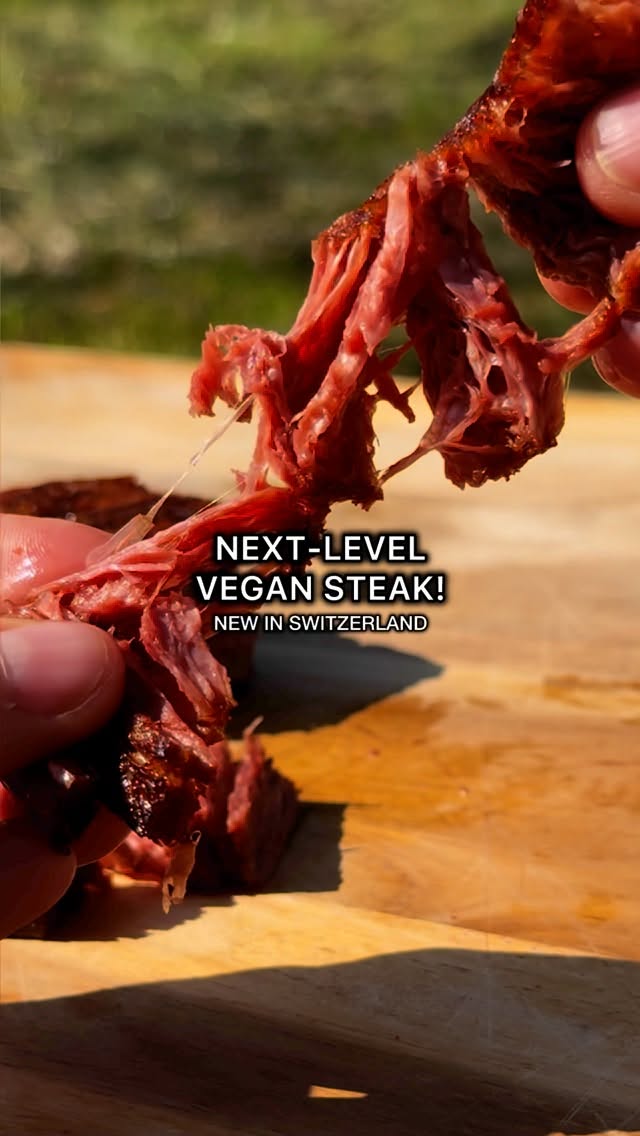 Instagram post by @vegansofzuri for COOP. Caption reads: 🔥NEW at Coop: Vegan Flank Steak by @redefinemeat....