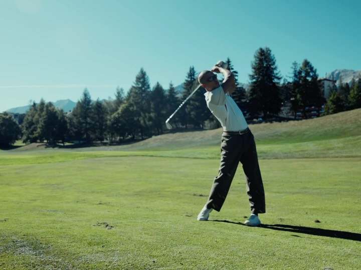 Instagram post by @fredstauffer for OMEGA. Caption reads: Golf is a game against yourself. @omega #OmegaGolf....