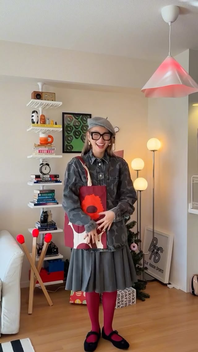 Instagram post by @tamaki__matsumoto for Marimekko. Caption reads: A little Christmas Gift from @marimekkojapan....