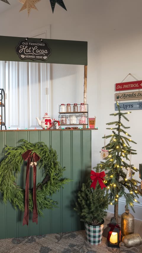 Instagram post by @styledbybeck for Valspar. Caption reads: [...] HOT COCOA STAND ☕️// I partnered with....