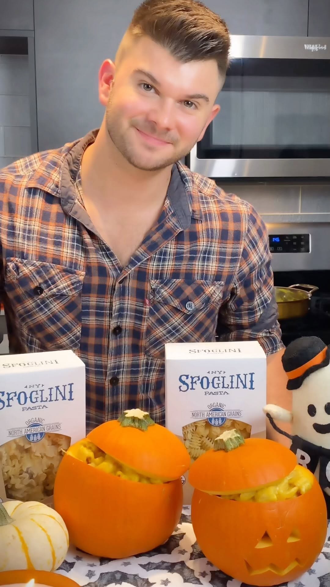 Instagram post by @ajdediego for apogeeagency. Caption reads: Let’s make some delicious pumpkin cream pasta....