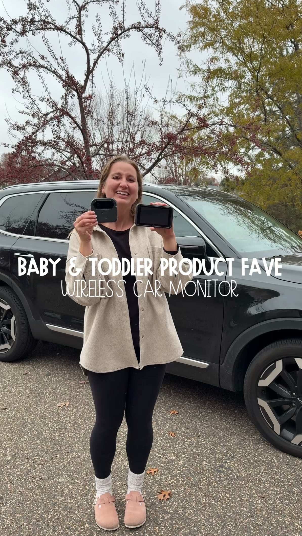 Instagram post by @ciarah.kemp for Tiny Traveler. Caption reads: #ad I finally found a car seat monitor that....