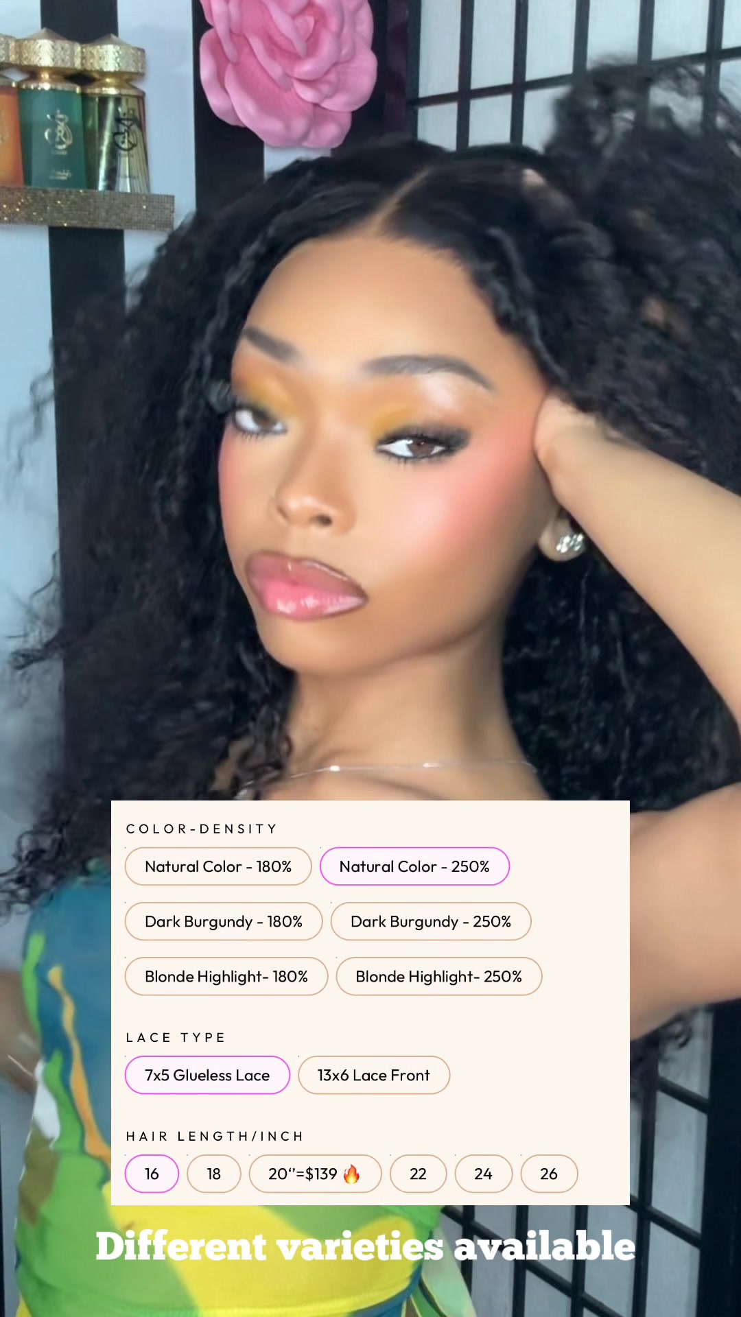 TikTok post by @nataliyahh for Amanda Hair. Caption reads: @Amanda Hair Store ate down with this hair 😍....