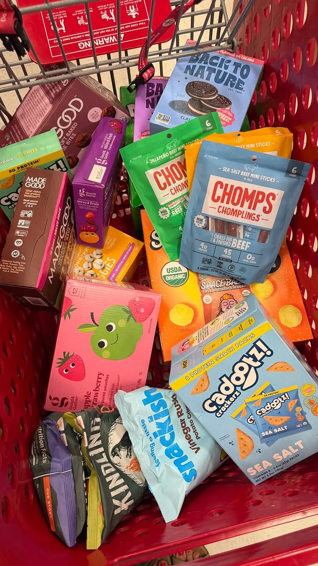 Instagram post by @samanthabauchmann for Target. Caption reads: #targetpartner BOAT DAY SNACK PACK // Comment....