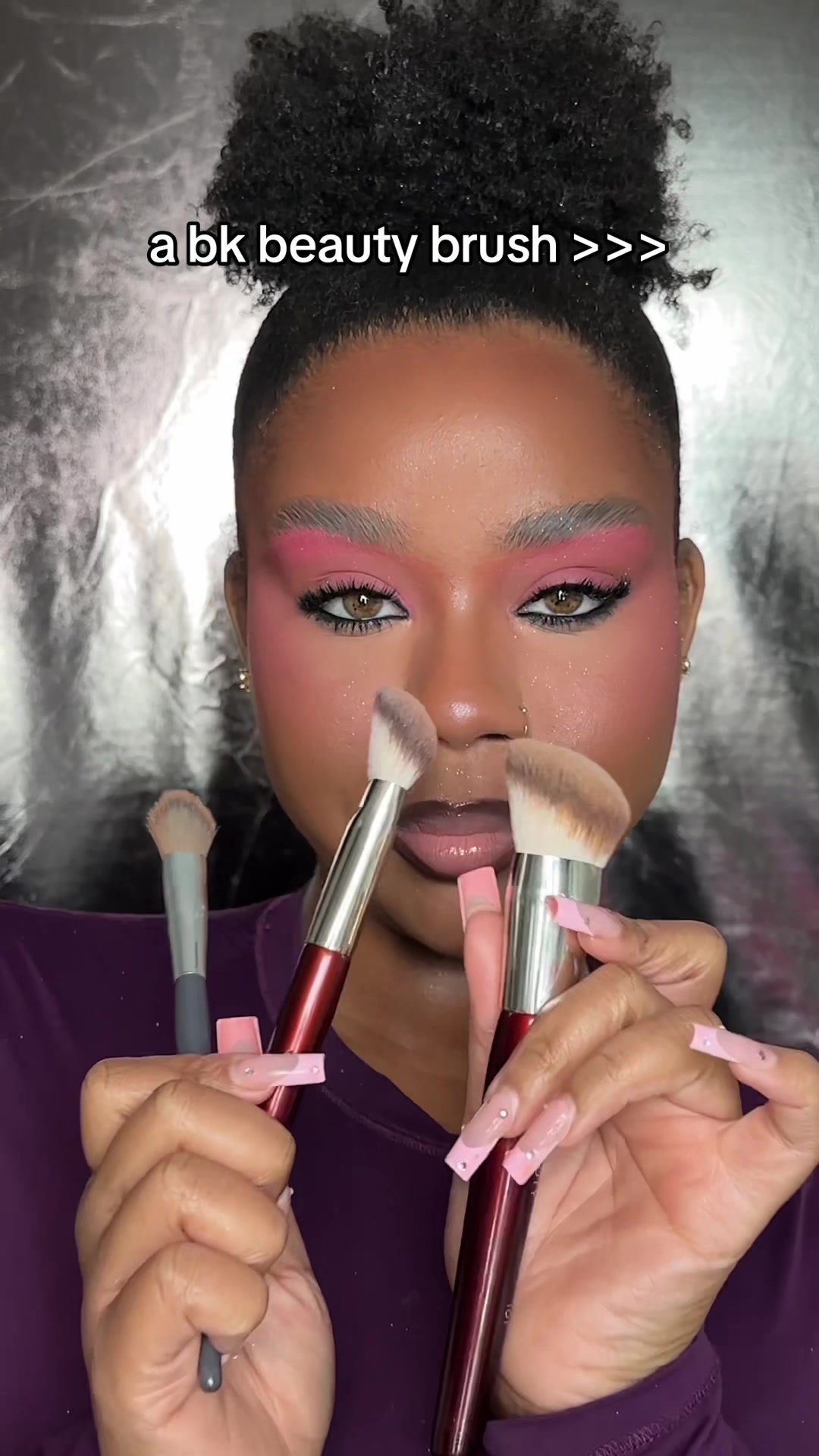 TikTok post by @_chelseaamariah for BK Beauty. Caption reads: me 🤝🏾 101,109 & a506 . @BK Beauty Brushes has....