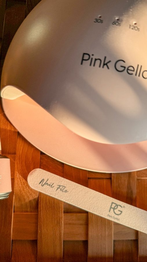 Instagram post by @amandajfriedl for Pink Gellac. Caption reads: Self care with Pink Gellac 💅 

@pinkgellac offers....