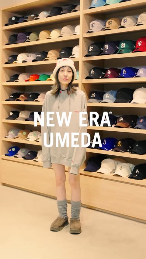 Instagram post by @newerawomenjp for New Era Cap. Caption reads: ニューエラ大阪梅田店にてニューエラコーディネート大会させていただきました。....