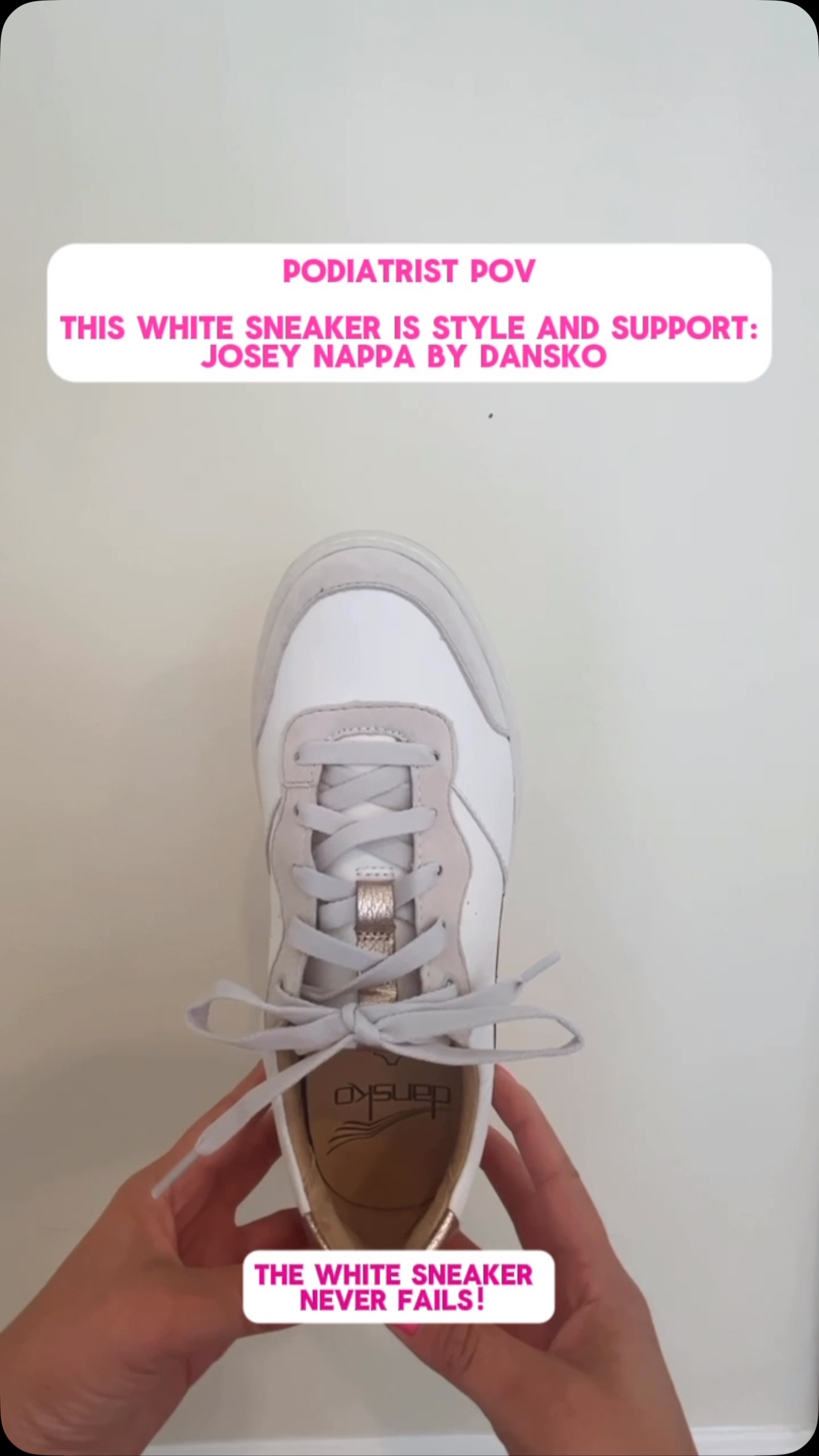 Instagram post by @thesoledoctor for Dansko. Caption reads: [...] Check out the Josey Nappa sneaker by Dansko.....