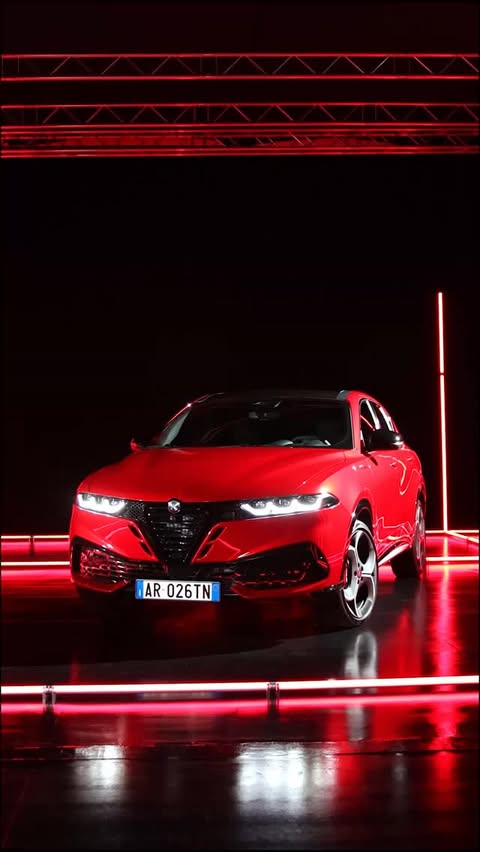 Instagram post by @saraerrani87 for Alfa Romeo. Caption reads: Look who steps into the frame. #AlfaRomeo....