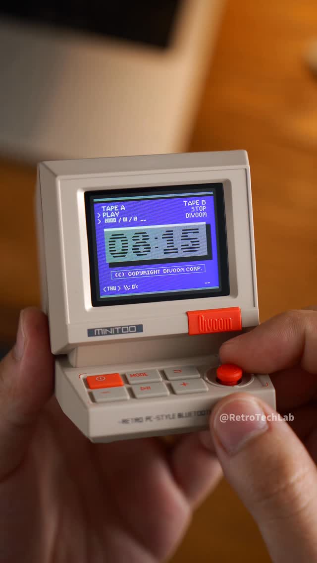 Instagram post by @retrotechlab for Divoom. Caption reads: This isn’t a mini PC — it’s a Bluetooth speaker....