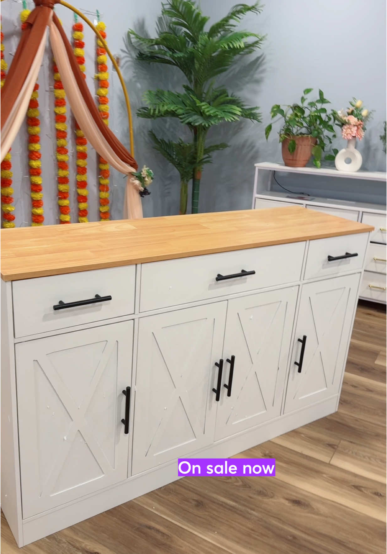 TikTok post by @samantha.shares for Walsunny. Caption reads: @Walsunny Furniture #furniture #farmhousestyle....