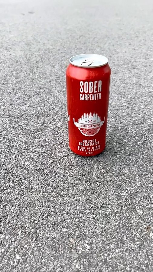 Instagram post by @momo_acro for Sober Carpenter. Caption reads: Are you looking a beer without alcohol? Check out....