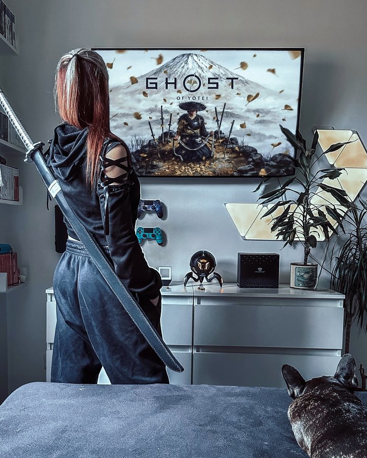 Instagram post by @cancunhunter for PlayStation DACH. Caption reads: GHOST OF YOTEI🌪️ l AD

•
I’m so lost in „ghost of....