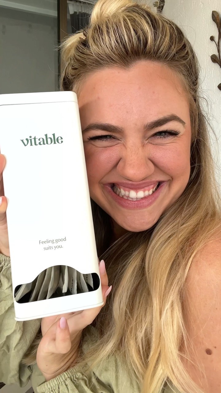 Instagram post by @hayyems for Vitable. Caption reads: Personalised vitamin packs delivered right to my....