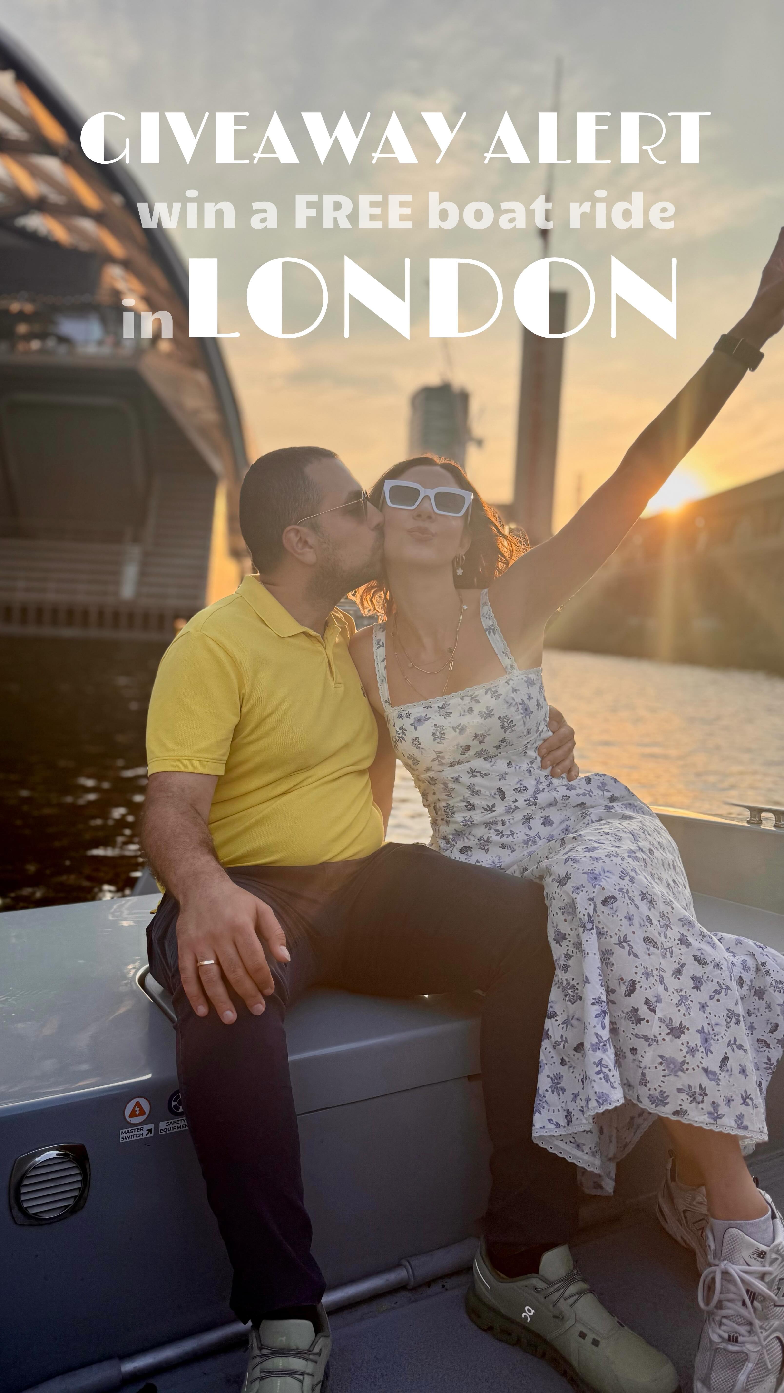 Instagram post by @damyinlondon for Goboat. Caption reads: 📣📣Giveaway Alert📣📣
WIN a 2-Hour GoBoat....