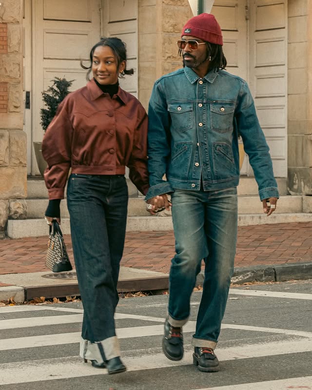 Instagram post by @justinb00ne for AG Jeans. Caption reads: [...] is being out and about as a family in....