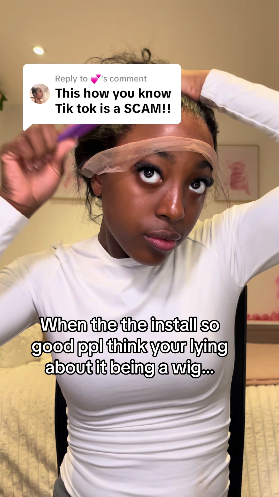 TikTok post by @mxs_my for Cynosure Hair. Caption reads: [...] @ohmyprettywigofficial @Cynosure Hair .