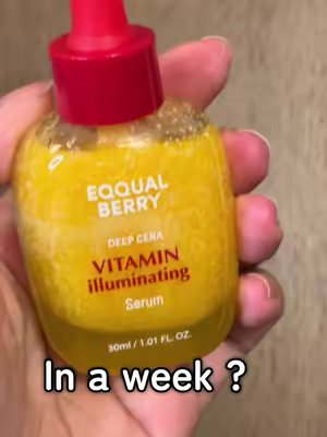 TikTok post by @ramizz.gal for EQQUALBERRY. Caption reads: My skin’s new vitamin C obsession 🍊✨ Eqqualberry....