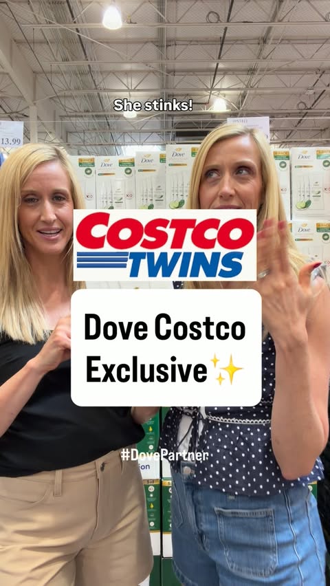 Instagram post by @costco.twins for Dove. Caption reads: [...] stocking up on the Costco-exclusive Dove....