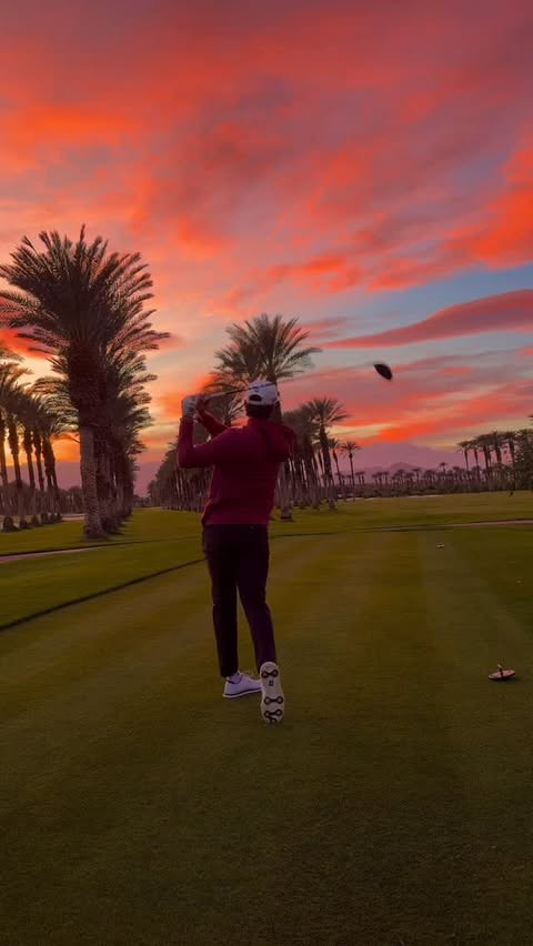 Instagram post by @masongreene for TaylorMade Golf. Caption reads: Today’s round sponsored by God’s brushstrokes....