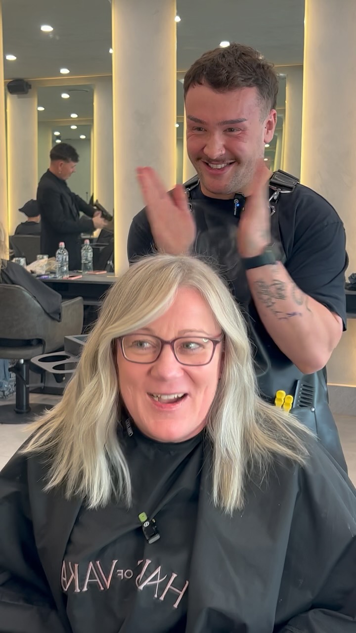 Instagram post by @leo_hausofvakai for Redken. Caption reads: GREY BLENDING FOR THE WIN 🥇 

@alexlovescolour....