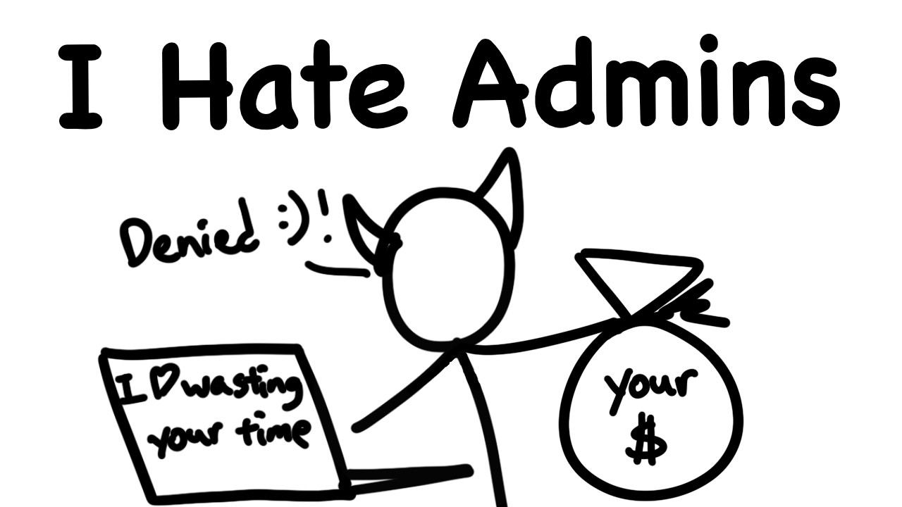 YouTube post by @storytimewithjeff for Brilliant.org. Caption reads: I Hate Dealing with Admins.
