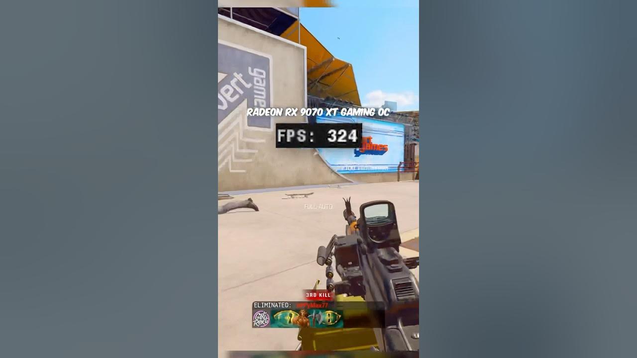 YouTube post by @LunchTimeYT for KontrolFreek. Caption reads: The Best GPU For Black Ops 6 🤨 #GIGABYTE #AORUS....