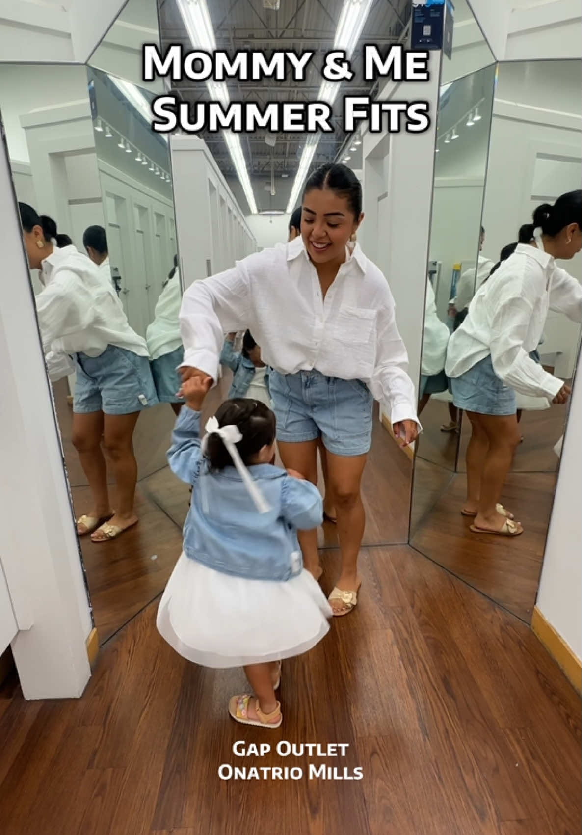 TikTok post by @kokoslifestyle_ for The Mall Luxury Outlets. Caption reads: Gap Outlet at Ontario Mills has the cutest summer....
