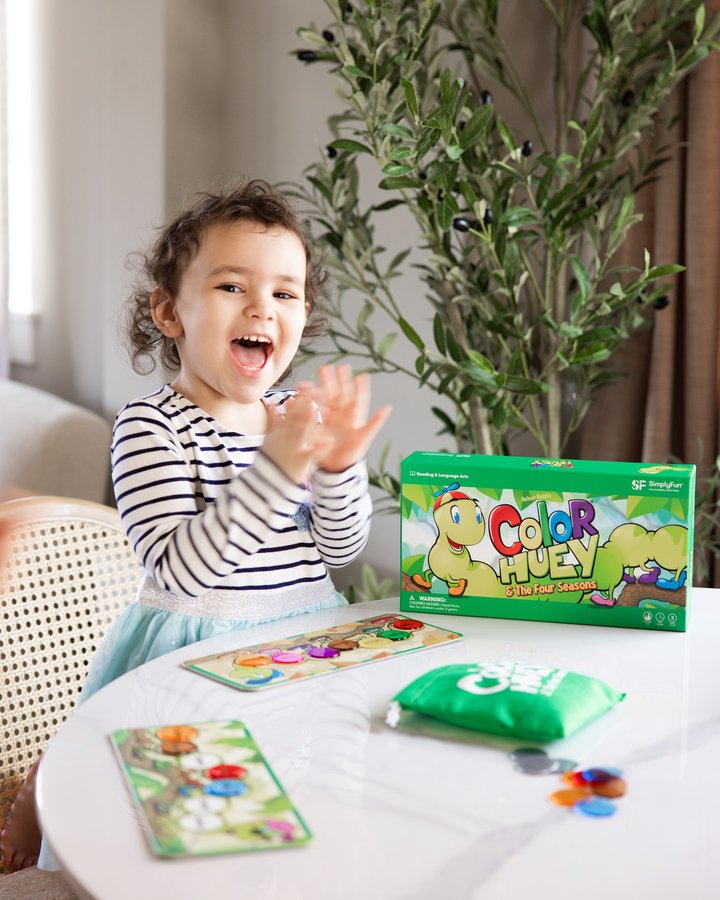 Instagram post by @simplyesrag for SimplyFun. Caption reads: [...] Color Huey & The Four Seasons from....